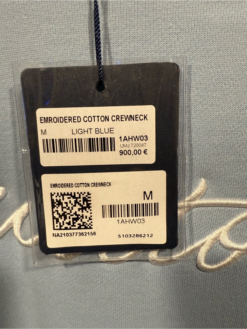 Louis Vuitton Light Blue Script Logo mens Crewneck Sweatshirt image 8
